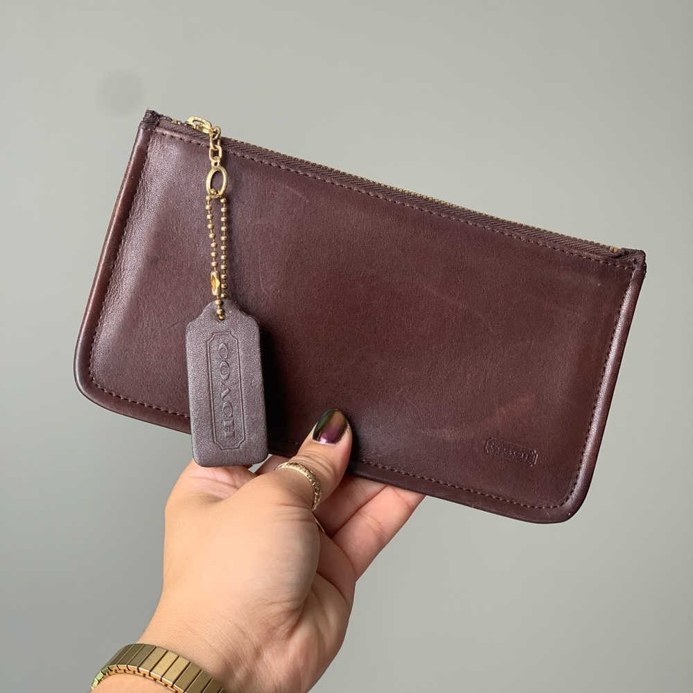 Mahogany 🐻 Vintage Coach Skinny Case (7170) | Cosmetic Bag, Zippered Pouch